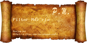 Pilter Mária névjegykártya